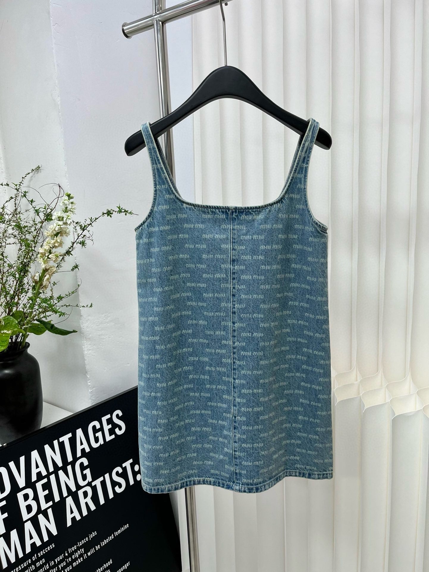 Letter print denim dress