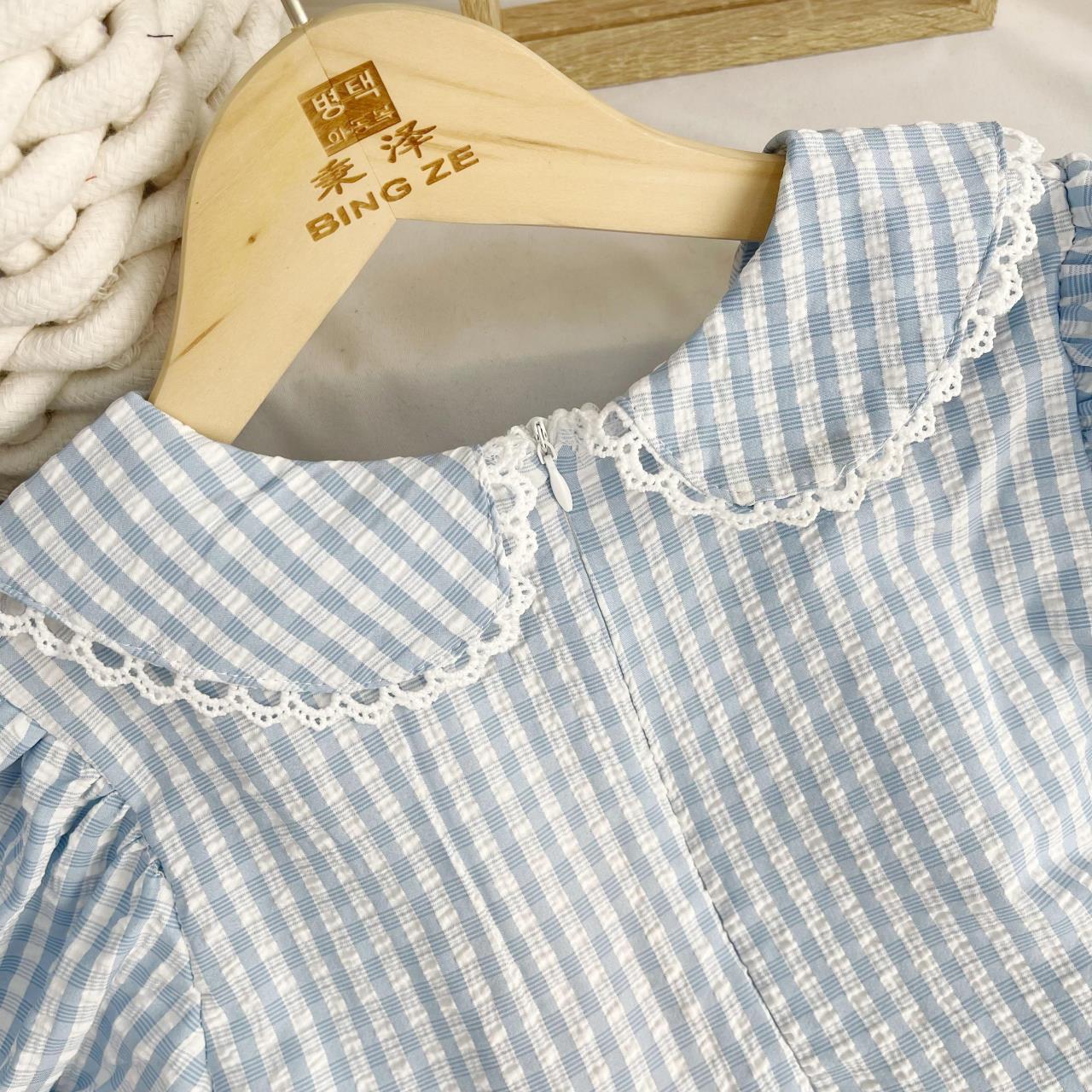 Blue plaid princess dress