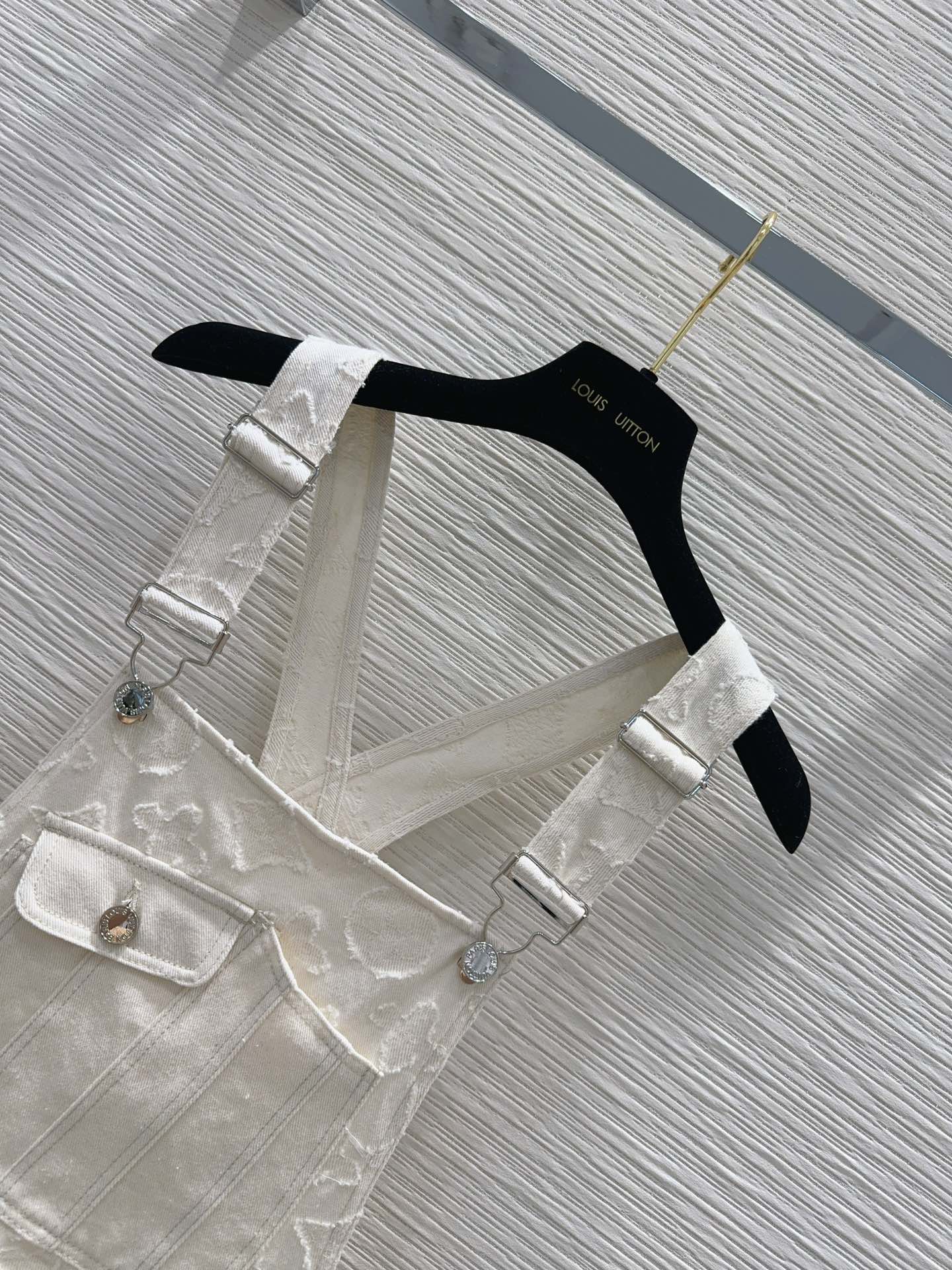 White Raw Edge Suspender Skirt