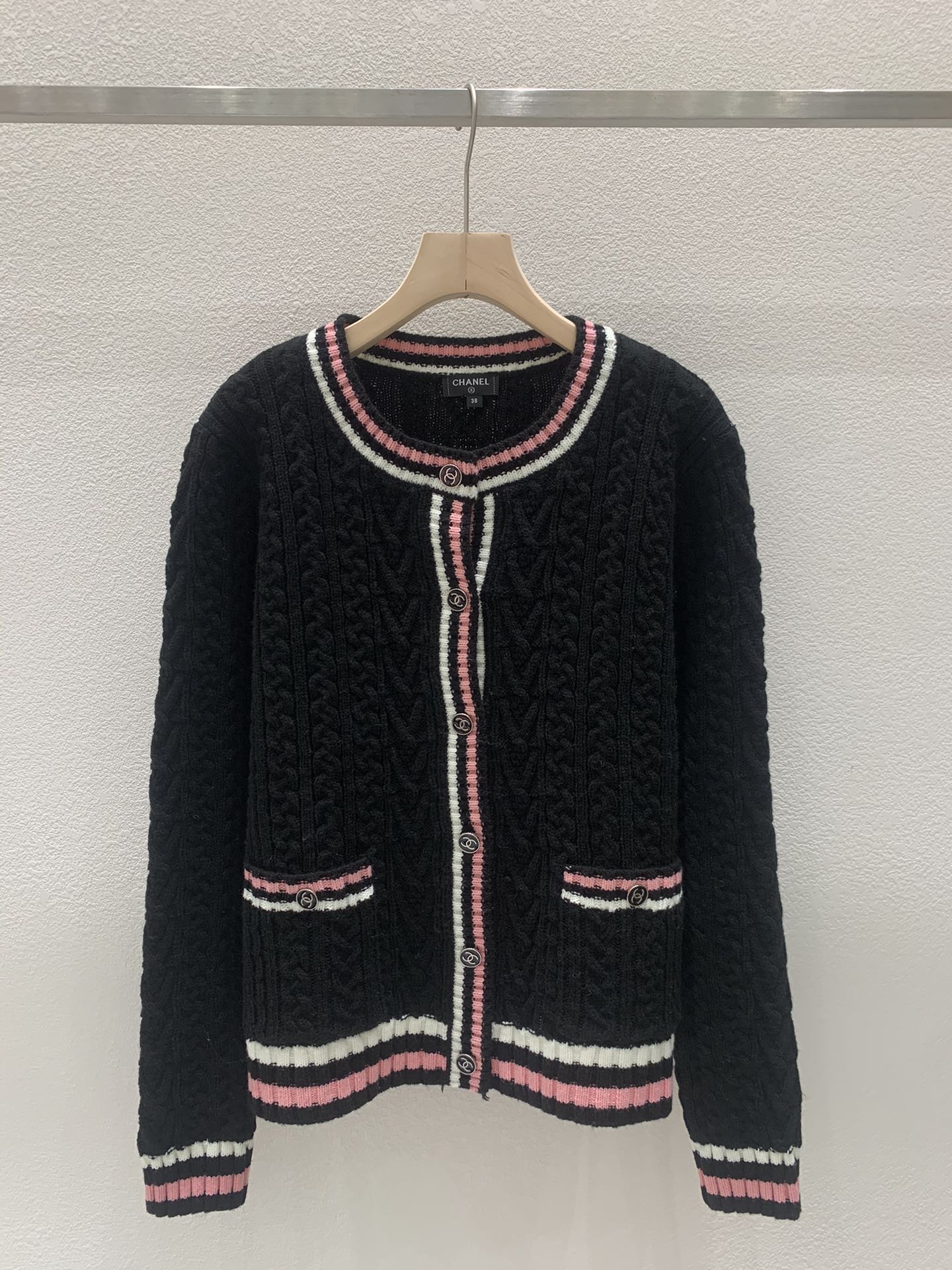 Braided Crewneck Cardigan