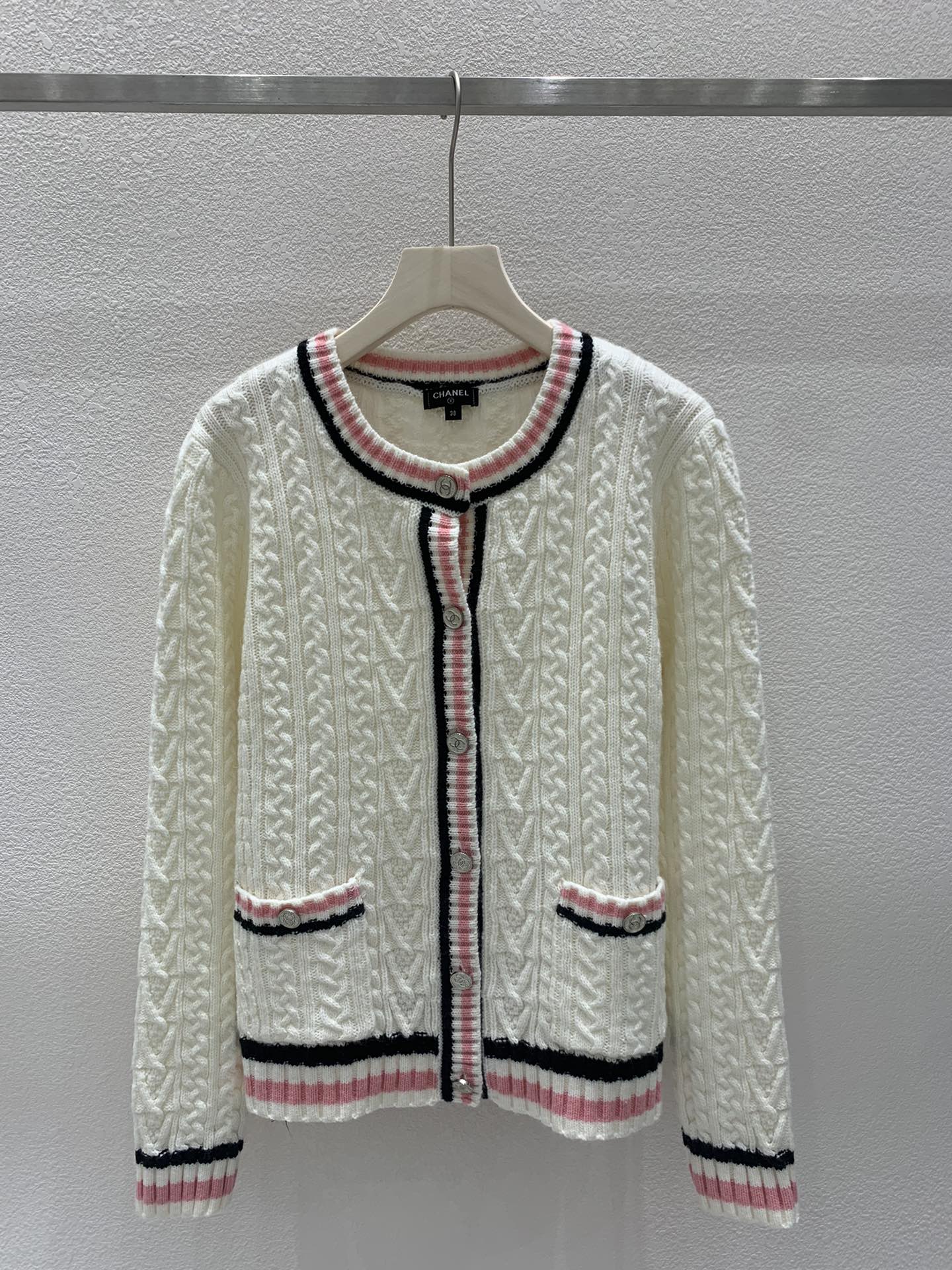 Braided Crewneck Cardigan