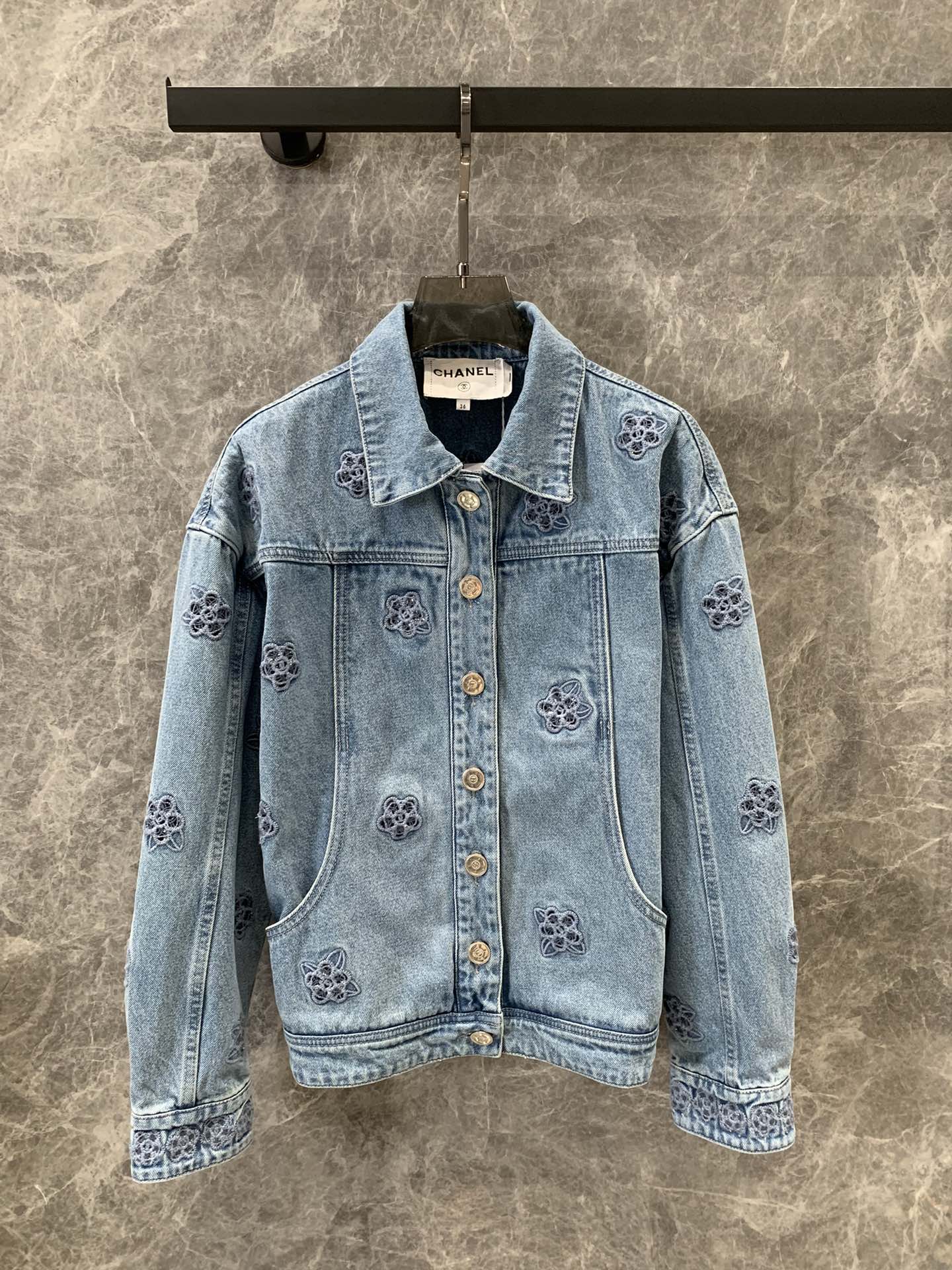 Embroidered denim jacket