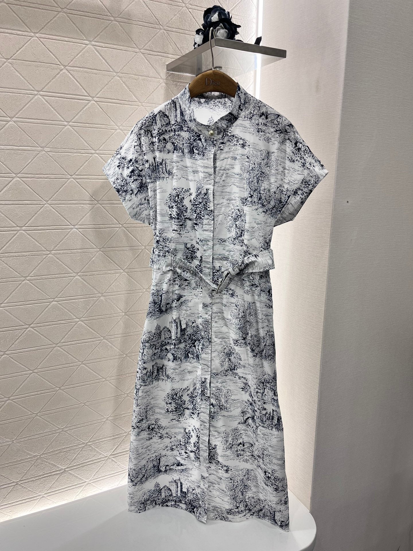 Printed shirt dress