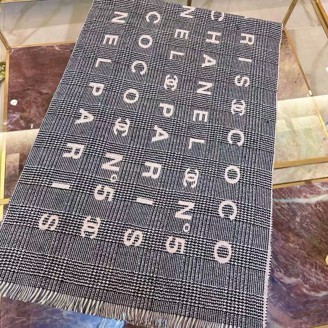 Letter check scarf