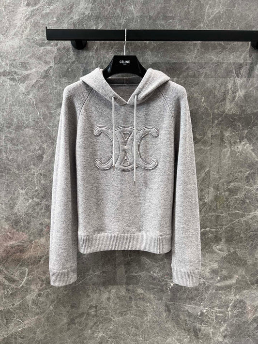 Hooded wool sweater