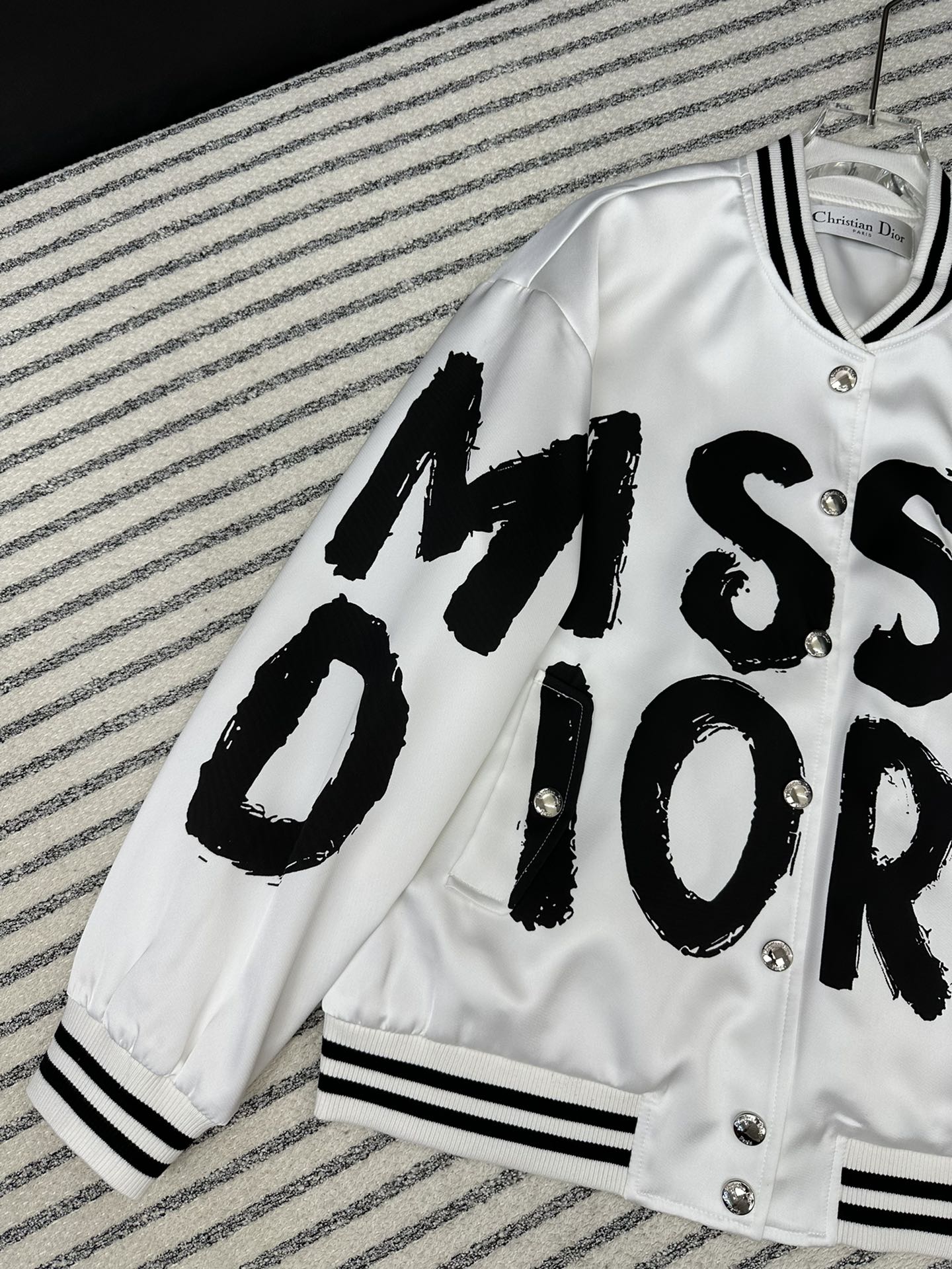 Fashionable baseball jacket with printed logo