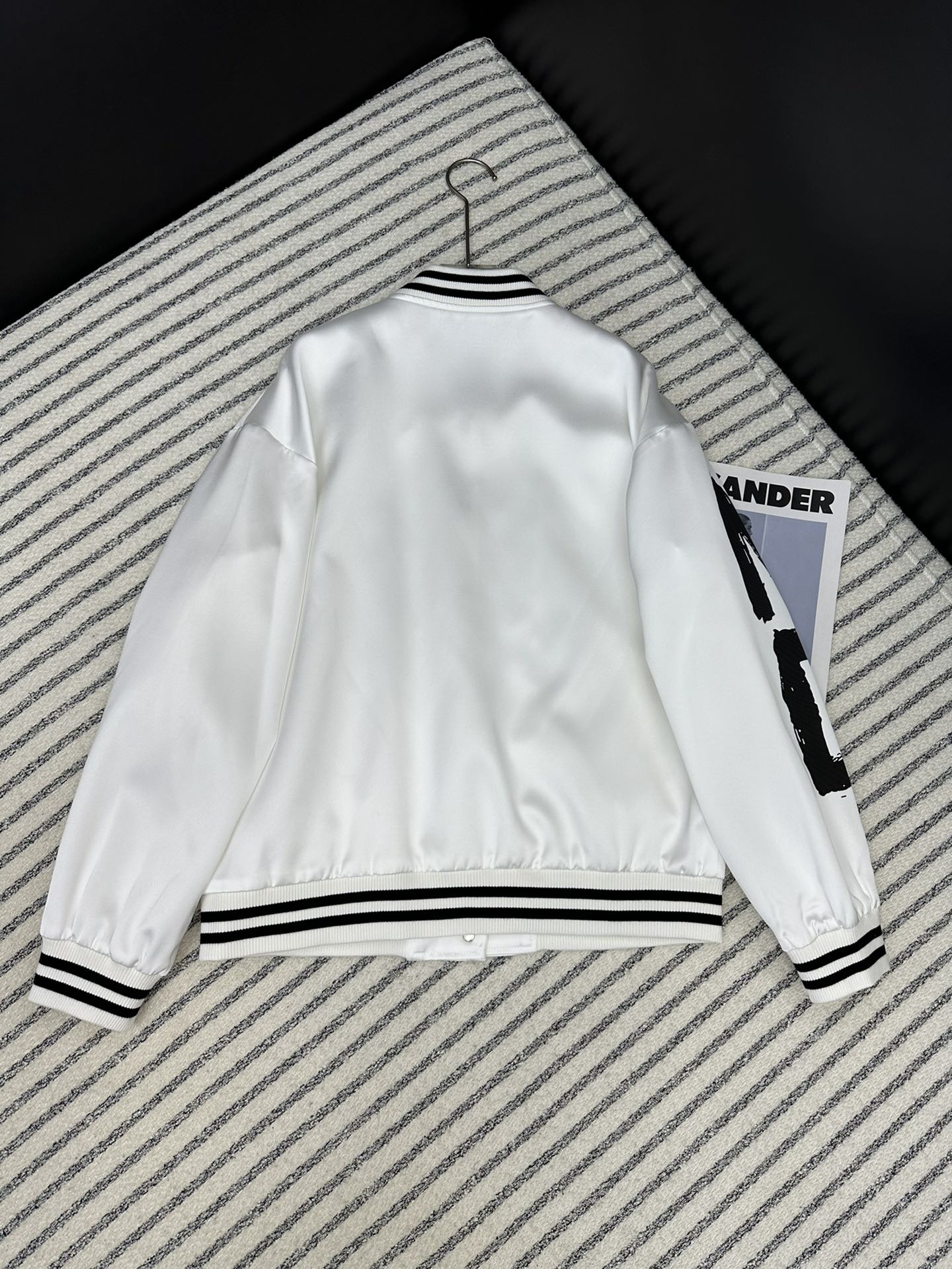 Fashionable baseball jacket with printed logo