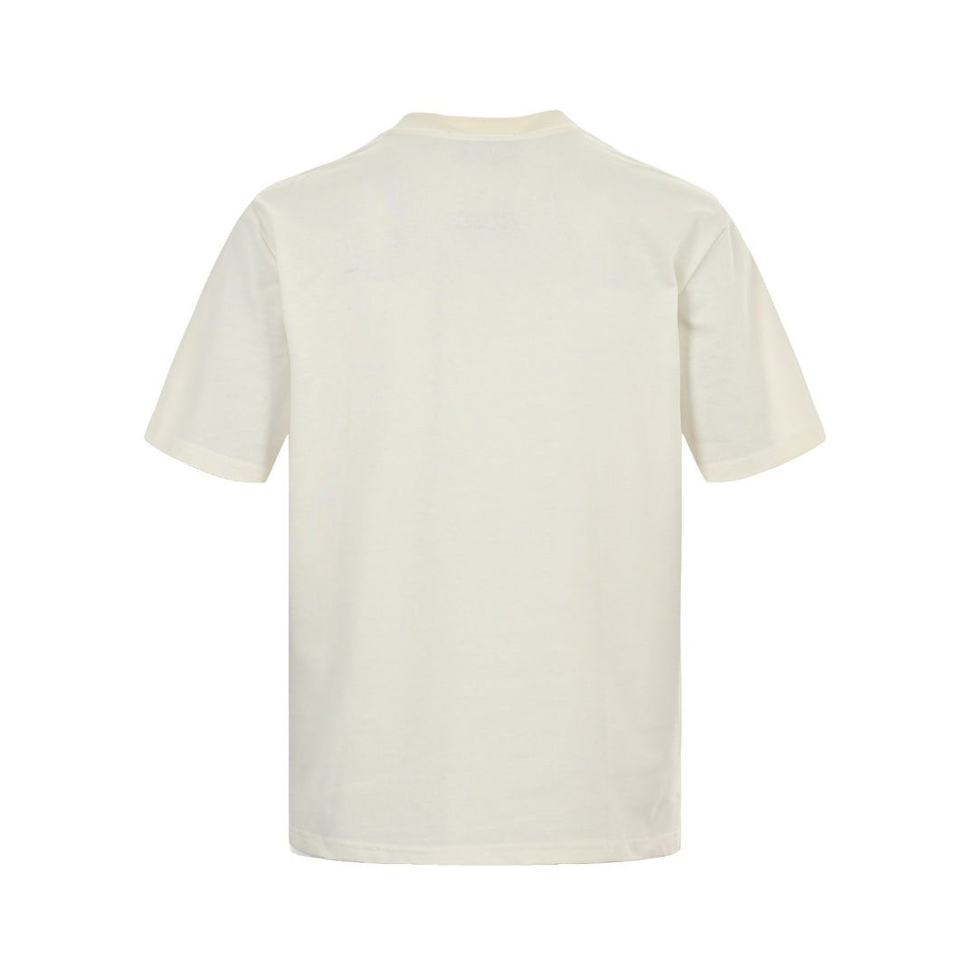 White ring double G embroidered short sleeves