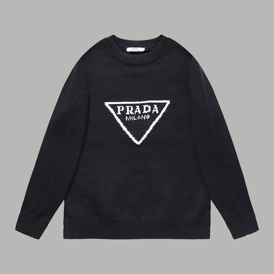 Black Triangle Letter Sweater