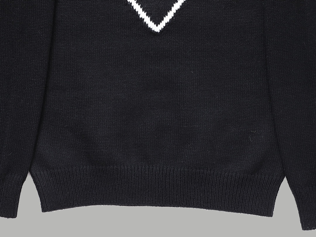 Black Triangle Letter Sweater