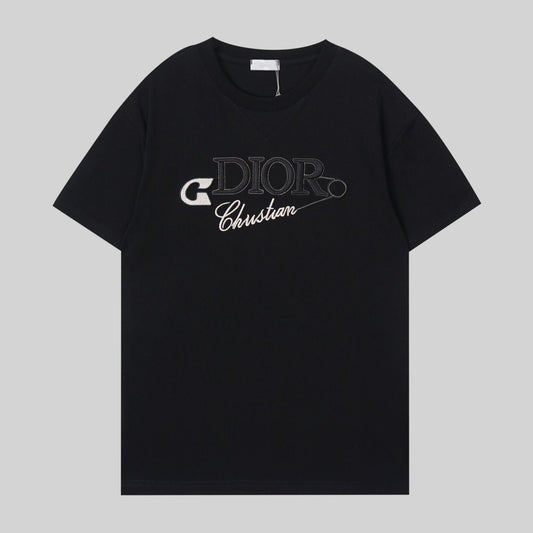 New letter embroidered pin T-shirt