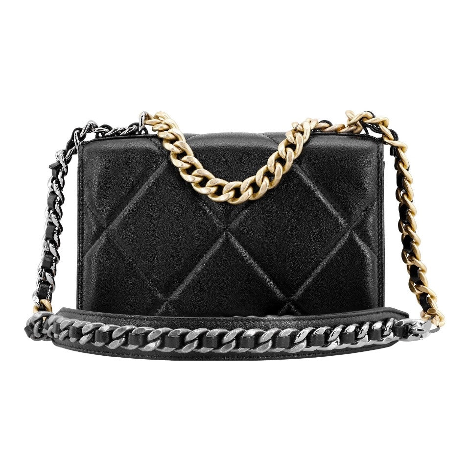 Wallet on Chain WOC black Lambskin