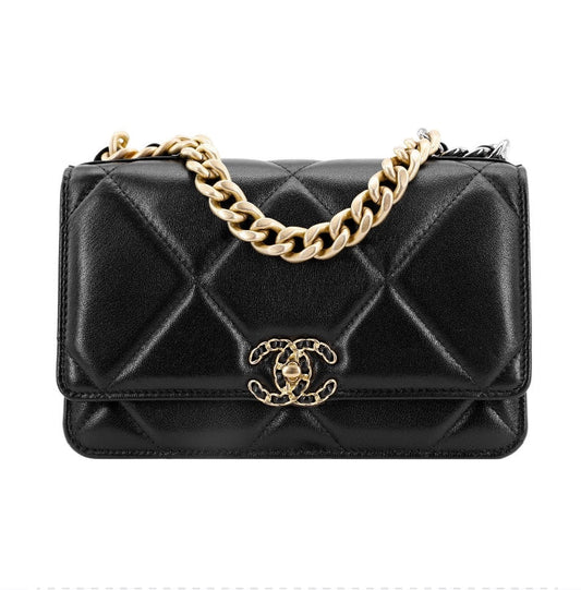 Wallet on Chain WOC black Lambskin