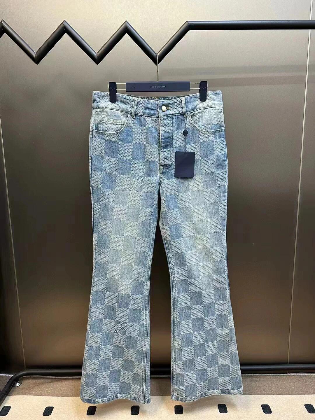 Checkerboard casual jeans