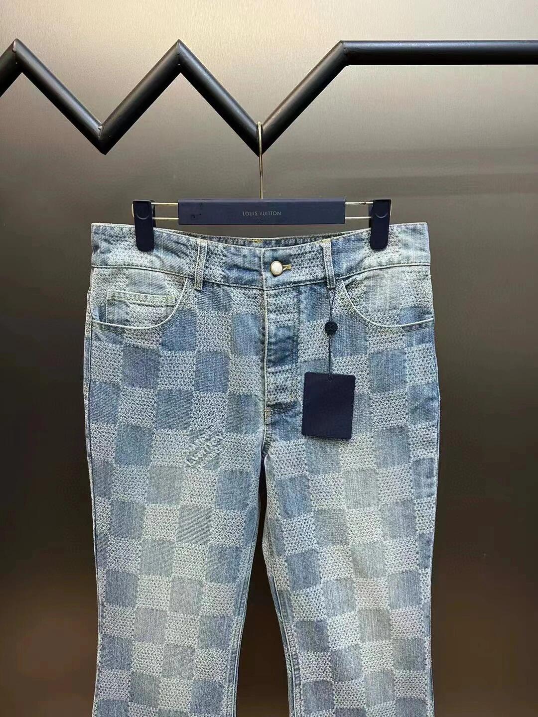 Checkerboard casual jeans