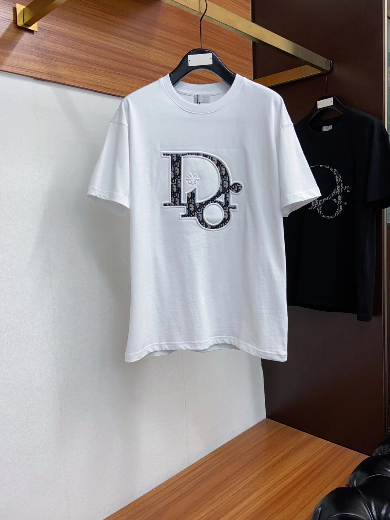 pure cotton patch three-dimensional printed T-shirt