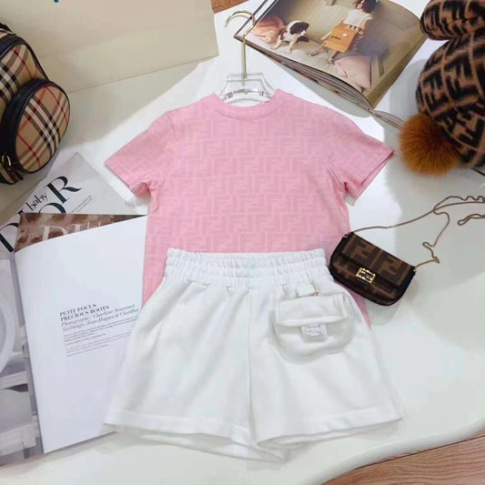 Pink and white children's clothing set