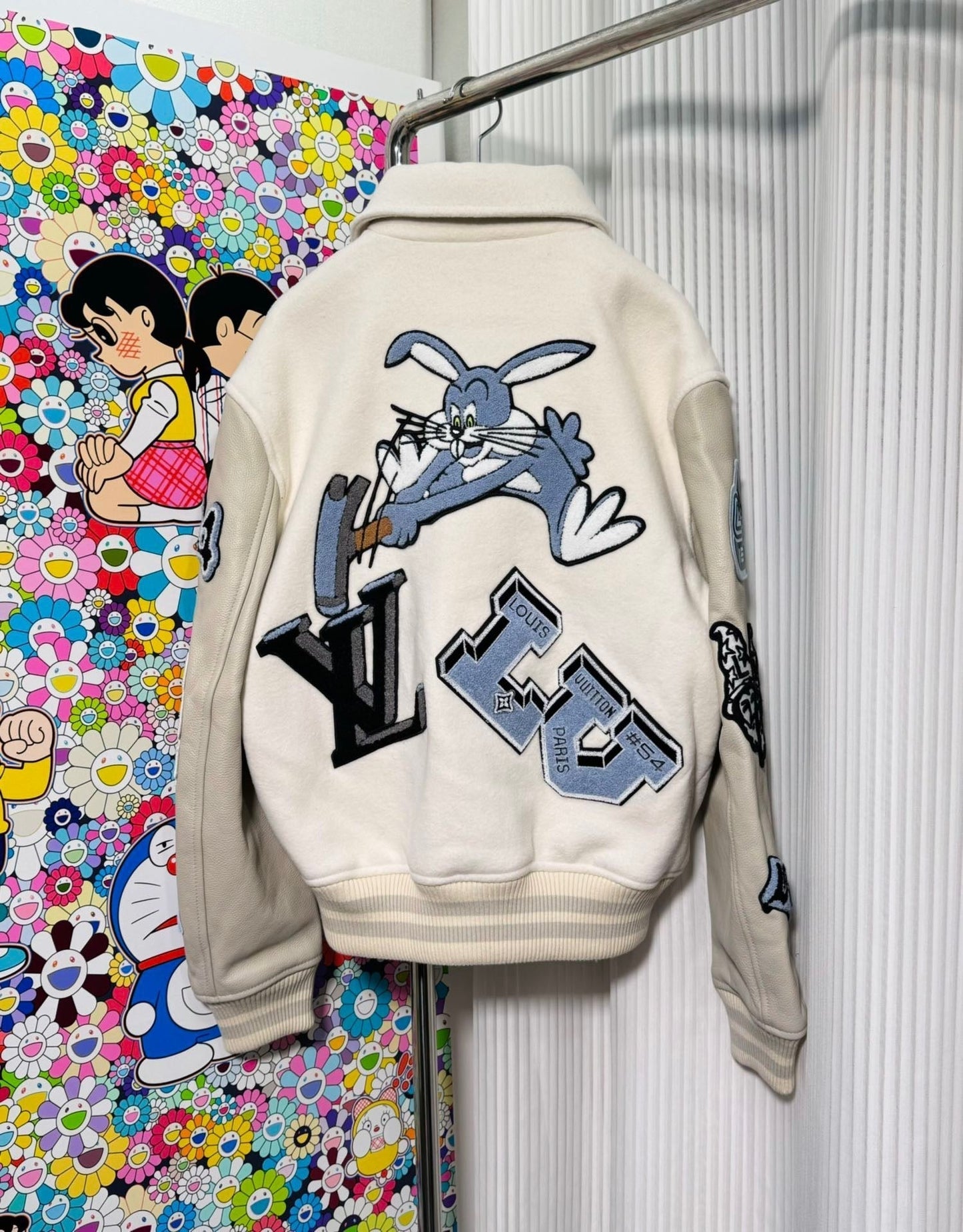 Heavy Industry Bugs Bunny Leather Embroidered Letter Jacket