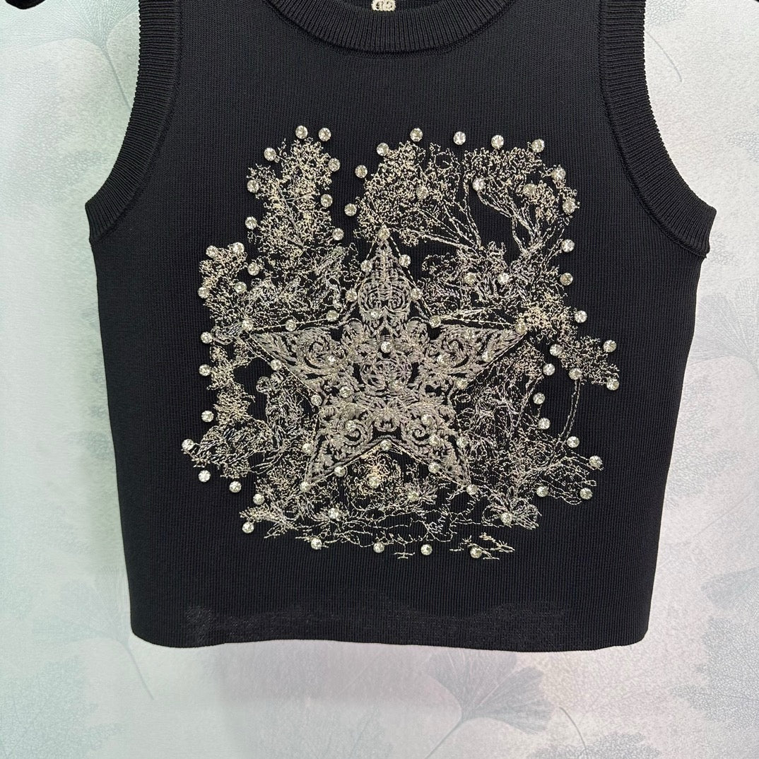 Beaded embroidered vest