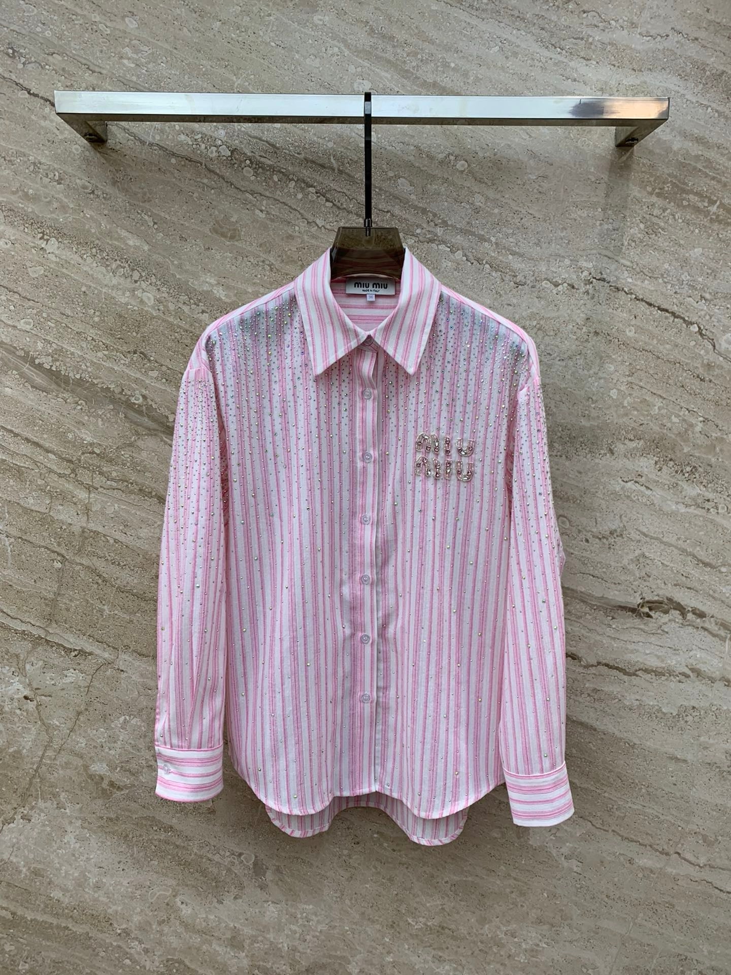 Gypsophila hot diamond striped long-sleeved shirt