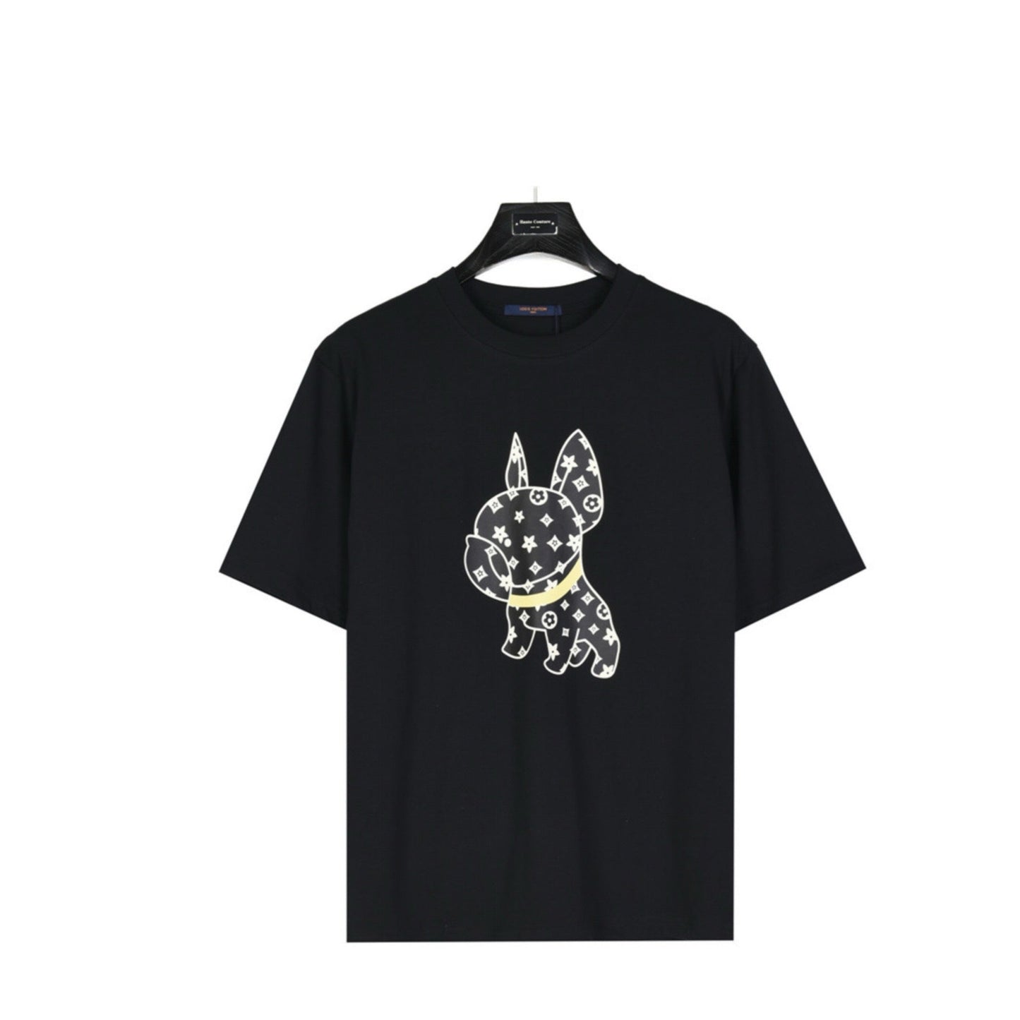 Short-sleeved T-shirt with "French Dou" printed all over