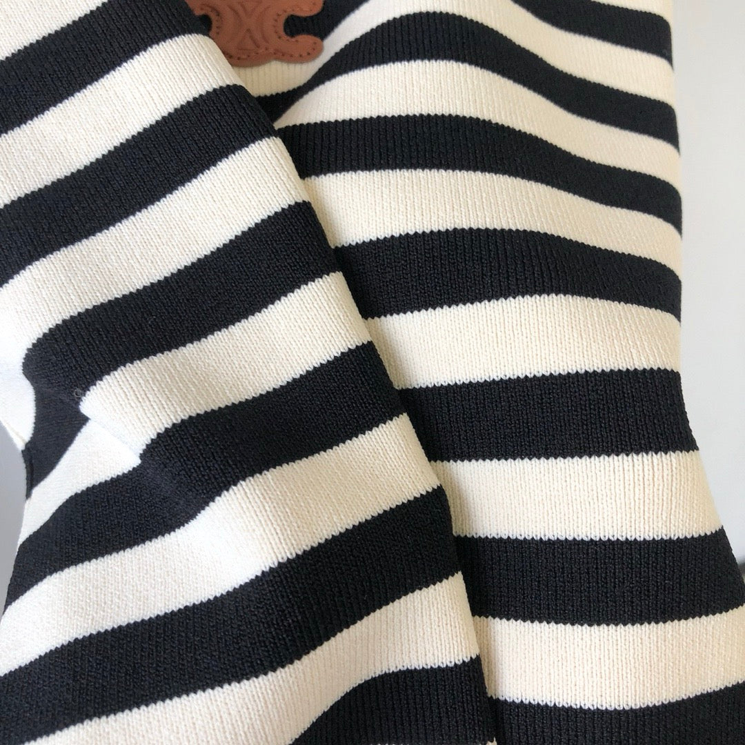 Black and white striped vest