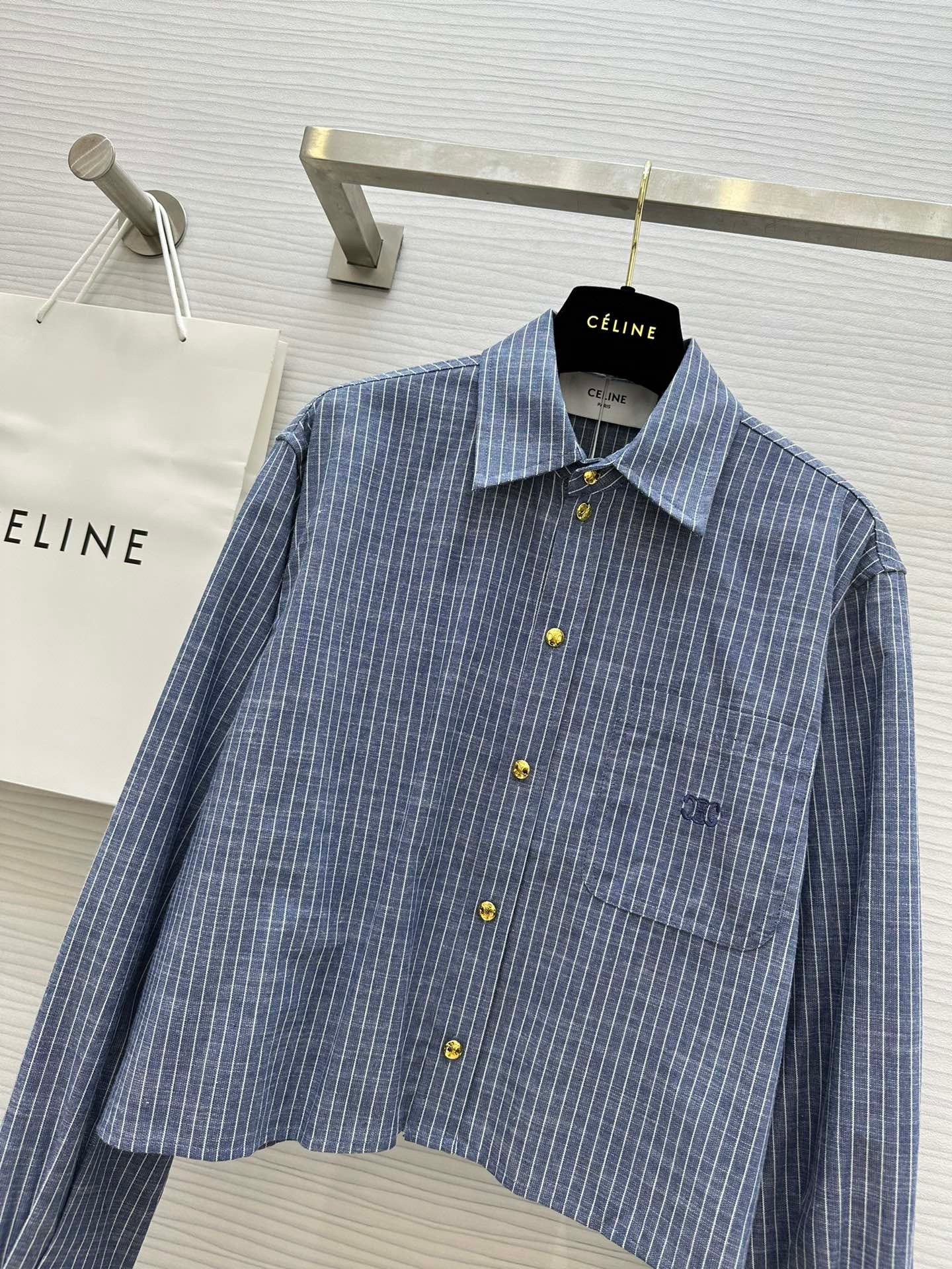 Denim cotton striped shirt