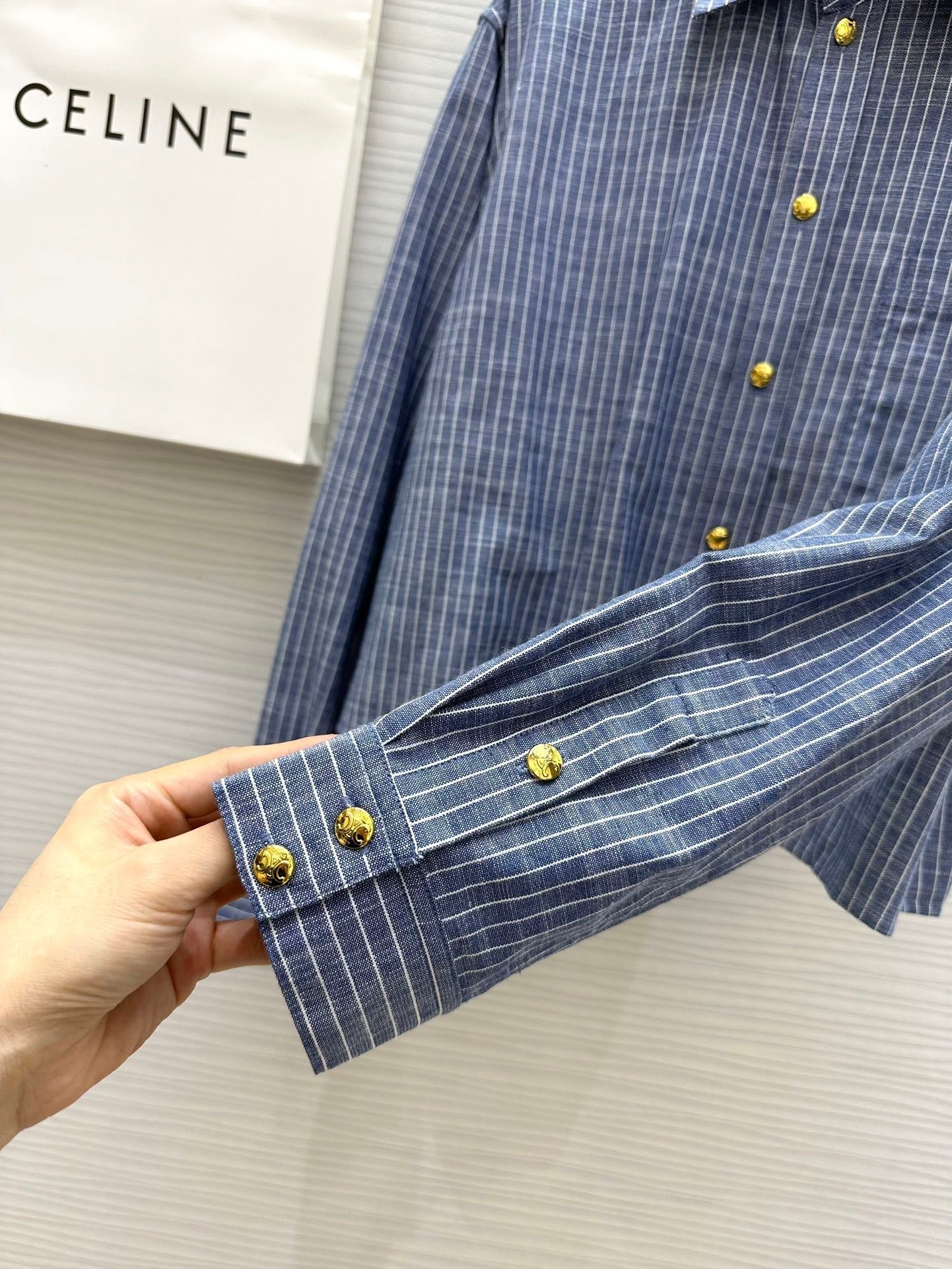 Denim cotton striped shirt