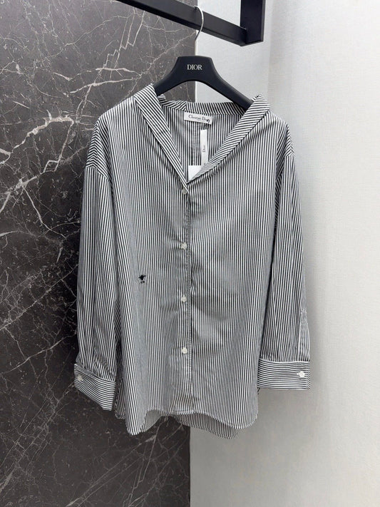 Irregular slanted shoulder long-sleeved shirts