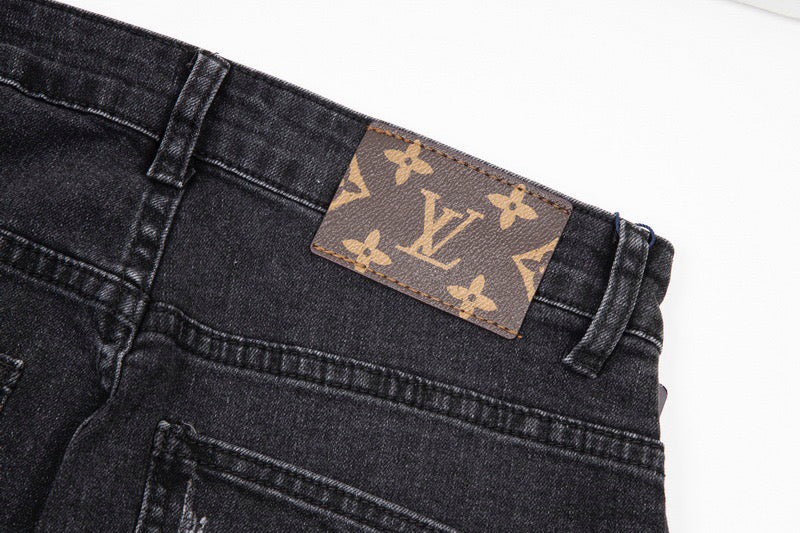 Washed monogram gradient print jeans