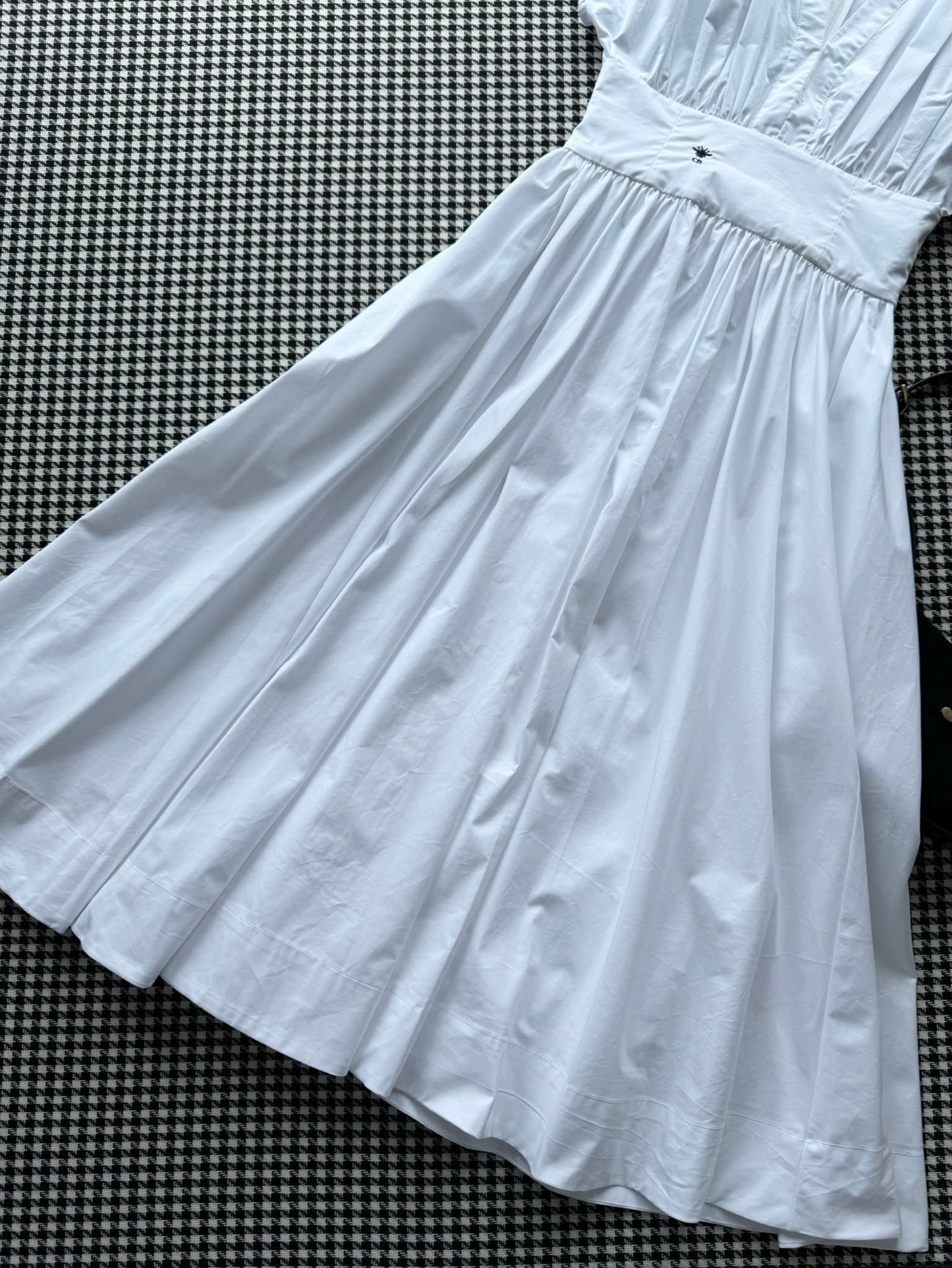 White waisted skirt dress