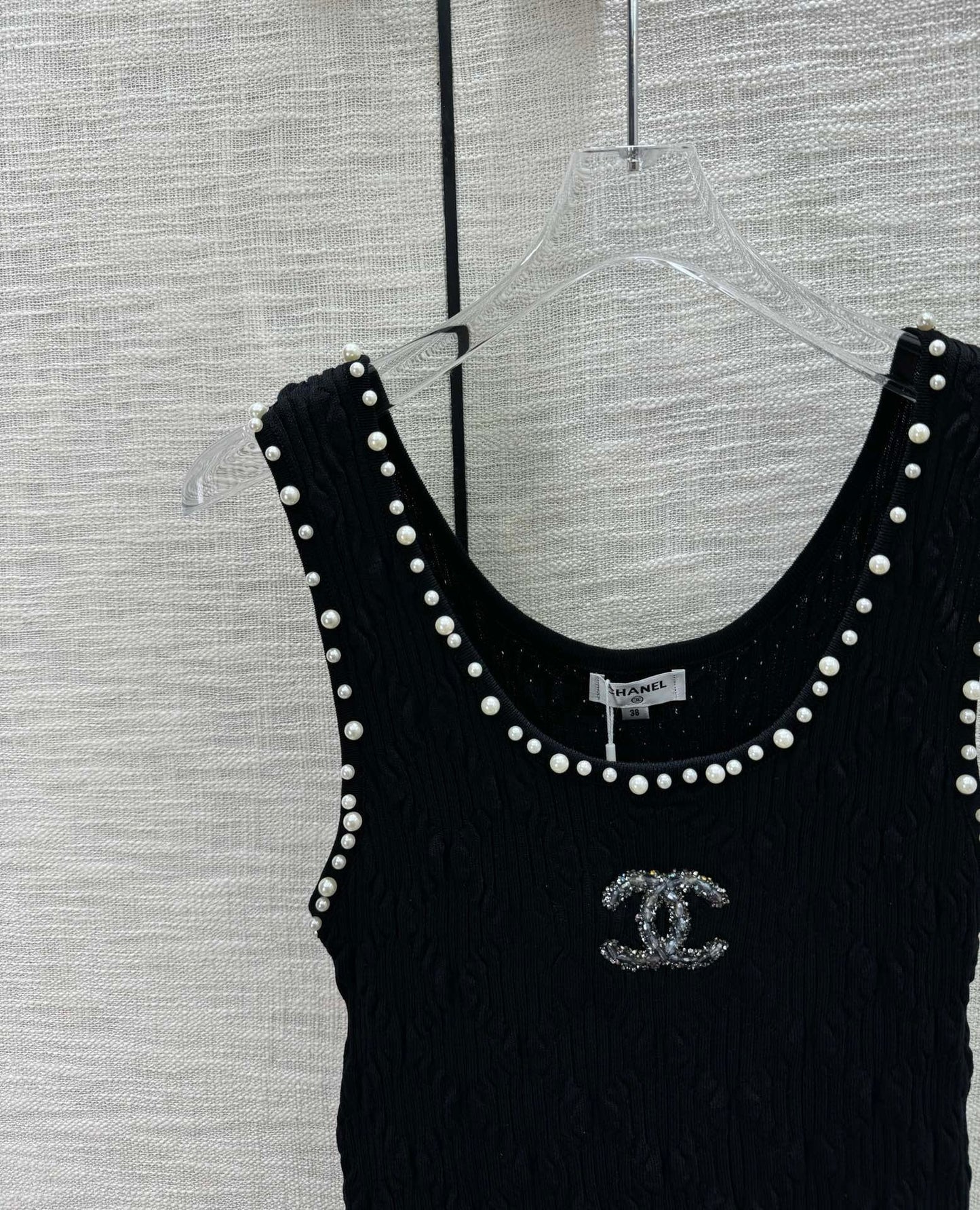 Pearl embellished light vest