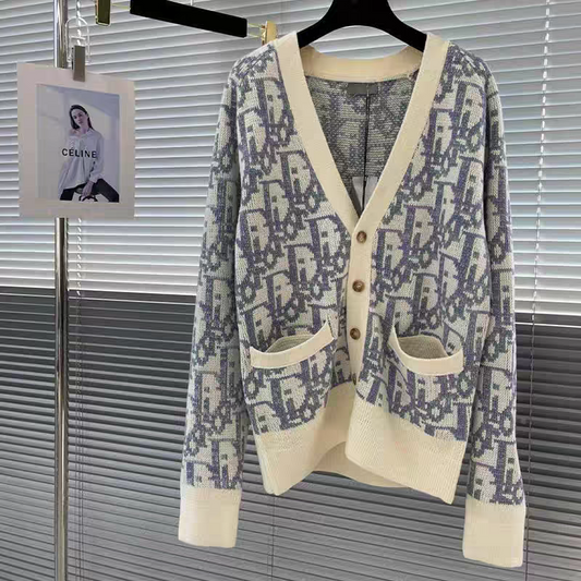 New style new color old flower cardigan