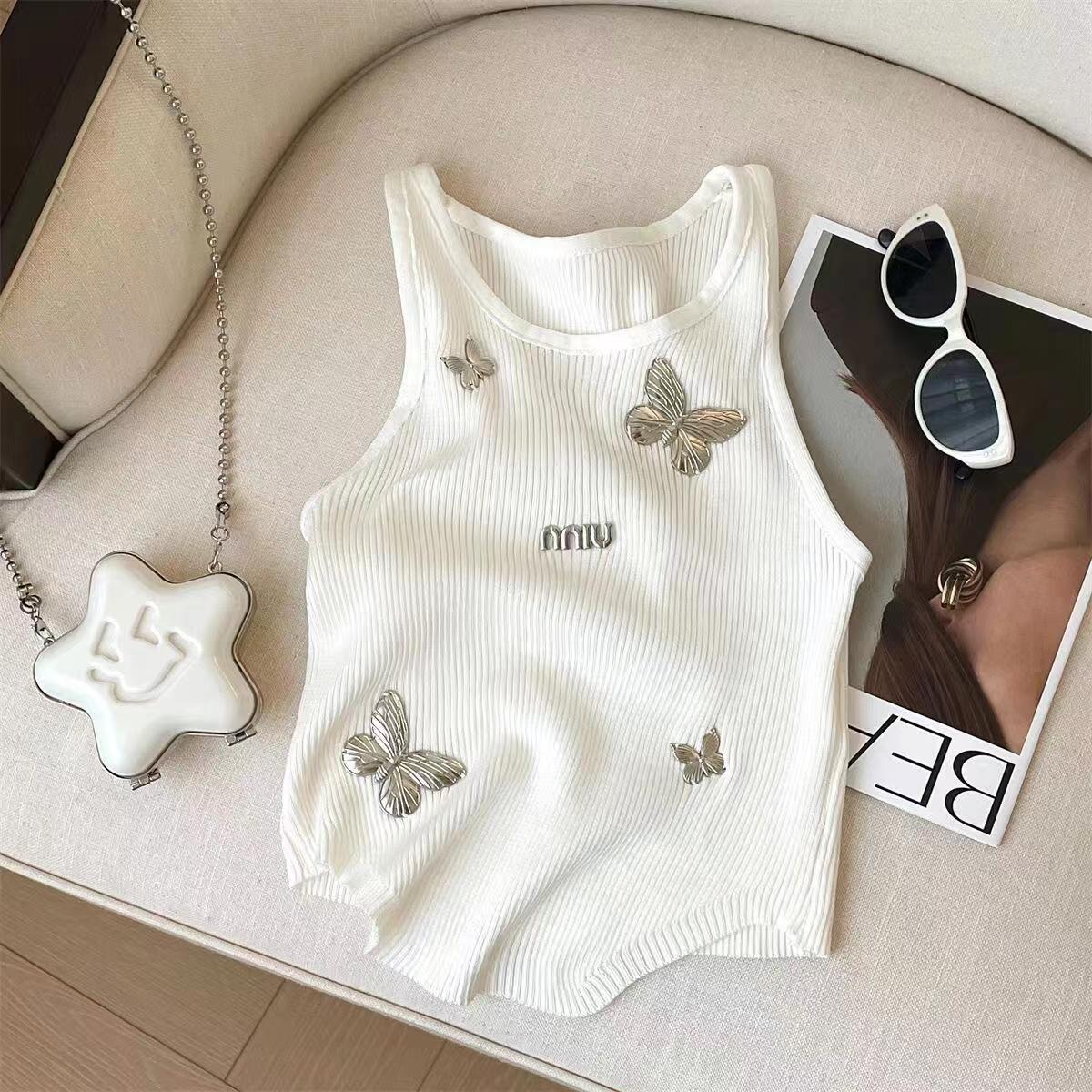 New beaded butterfly letter vest