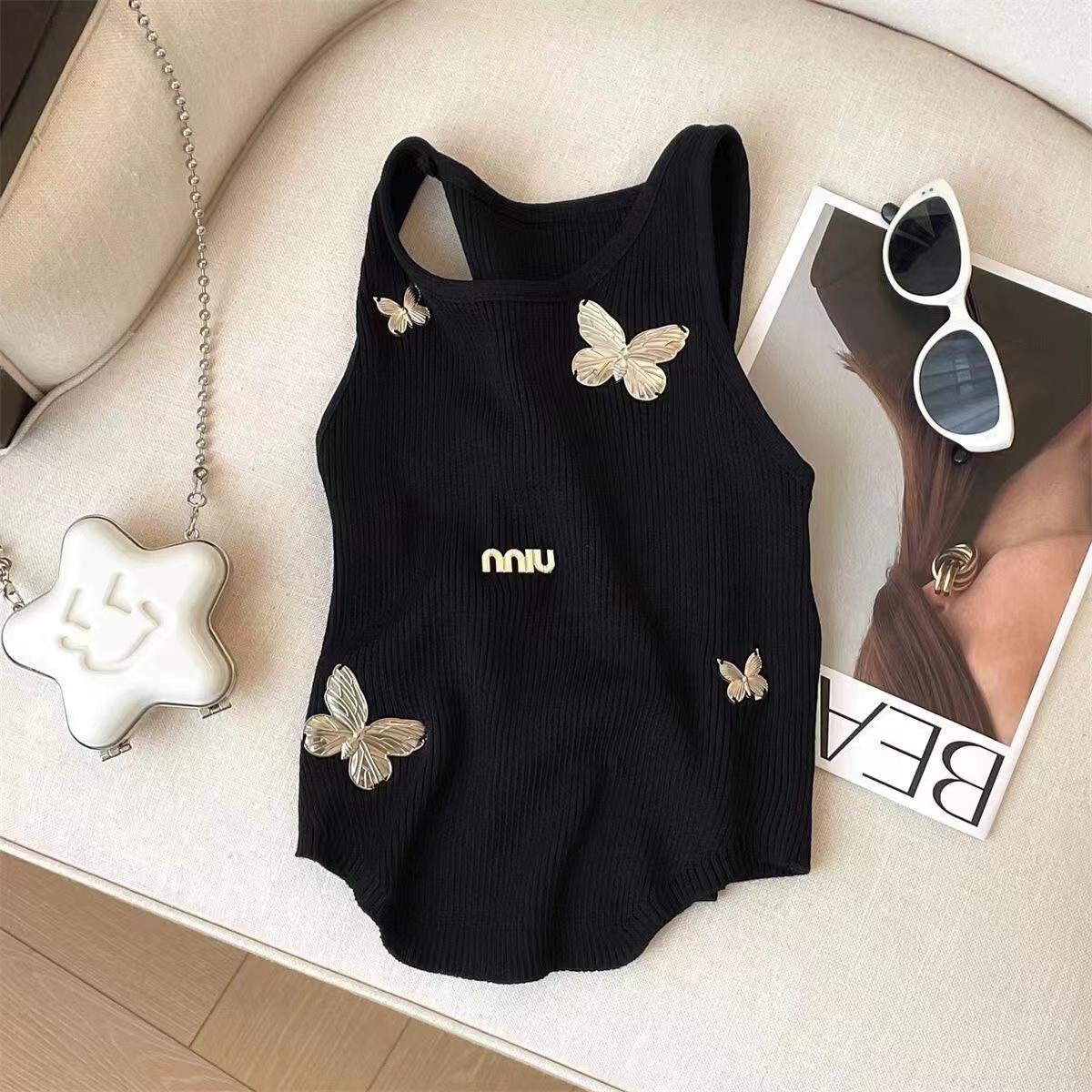 New beaded butterfly letter vest