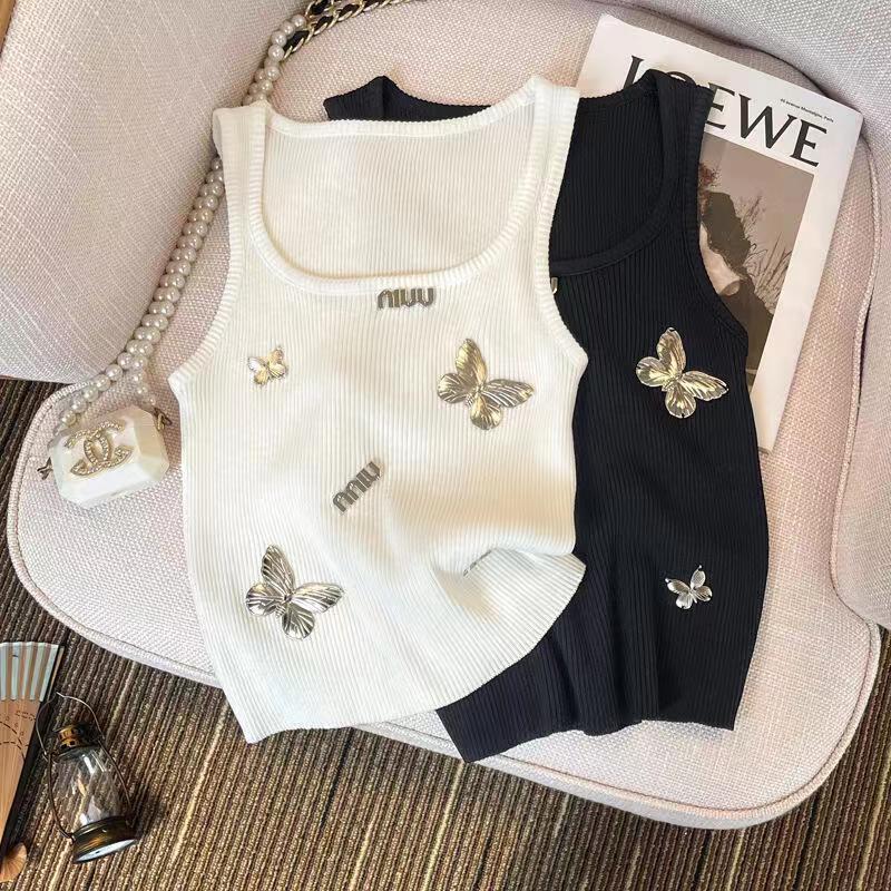 New beaded butterfly letter vest