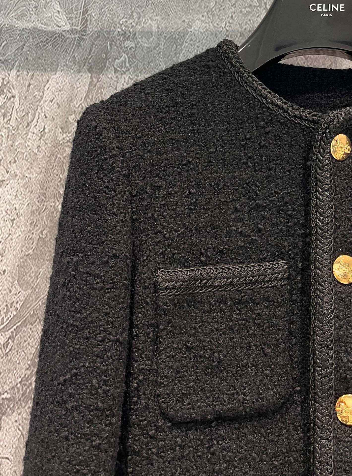 Black and gold tweed jacket