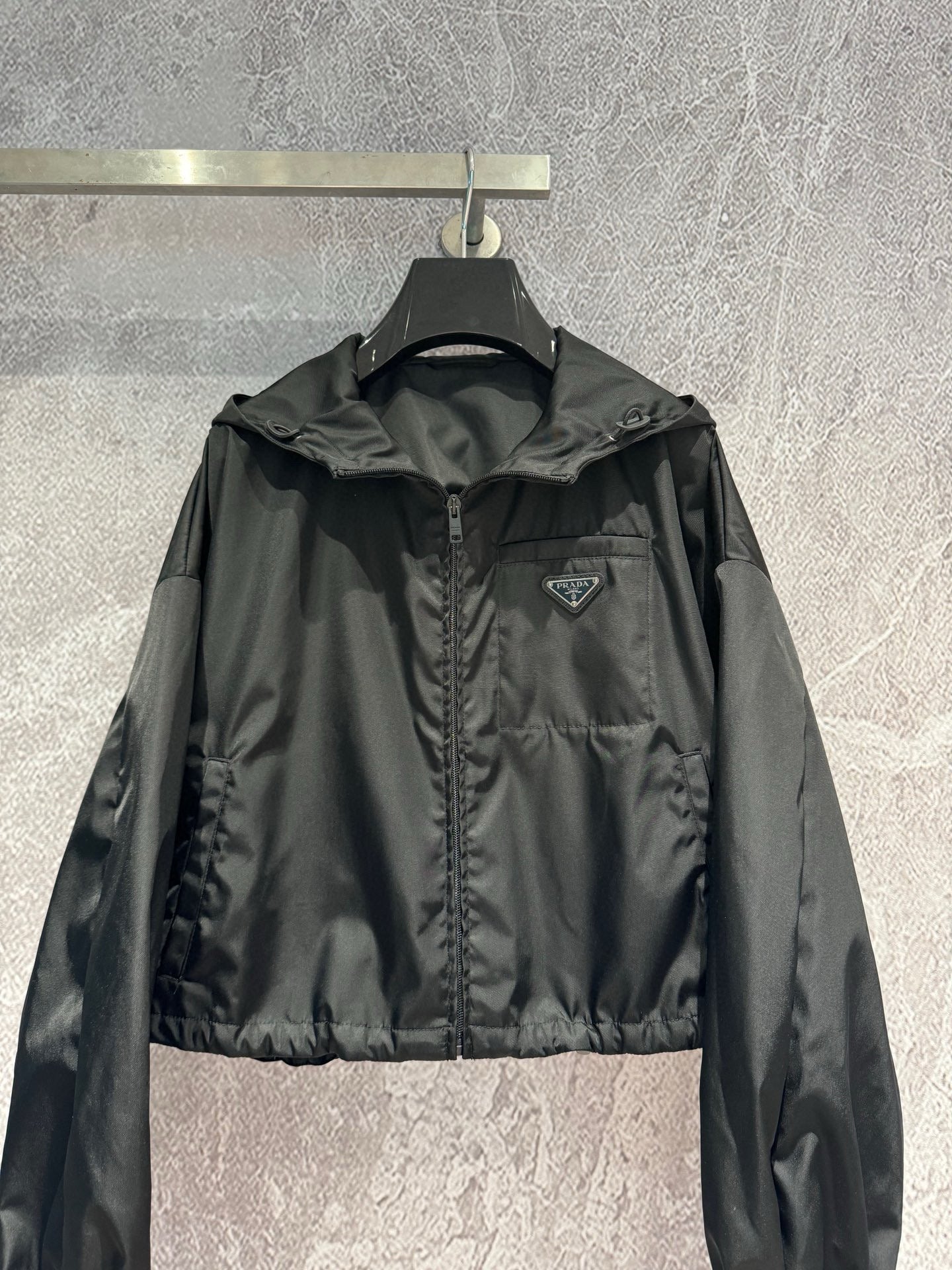 Nylon hooded jacket