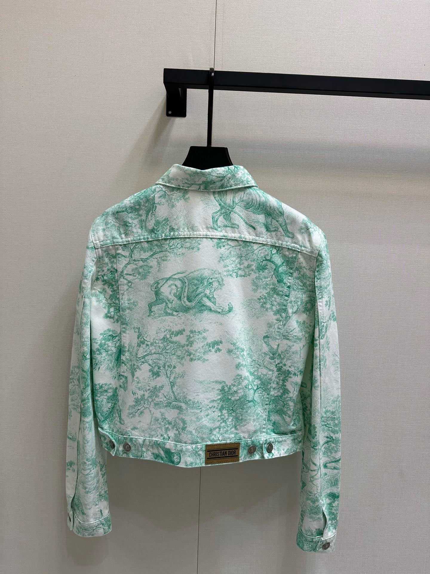 Mint Mambo Color Floral Jouy Animal Denim Jacket