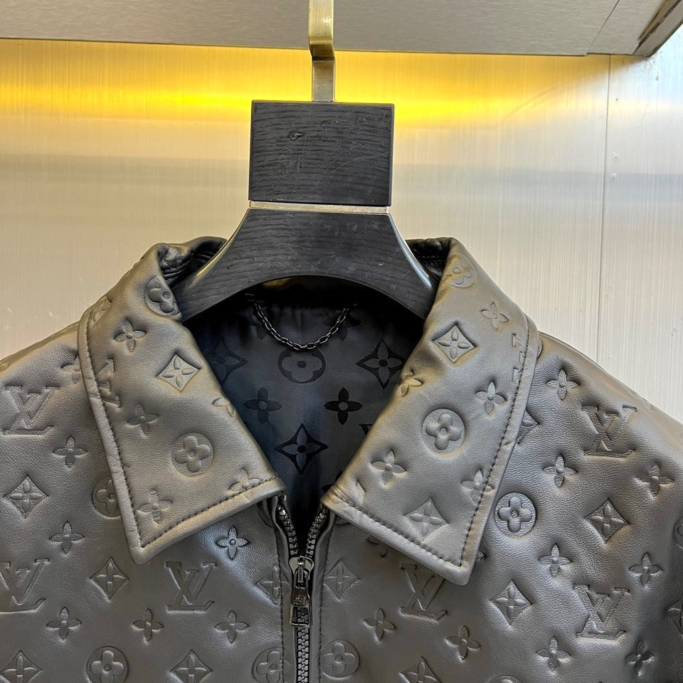 High quality embossed sheepskin jacket