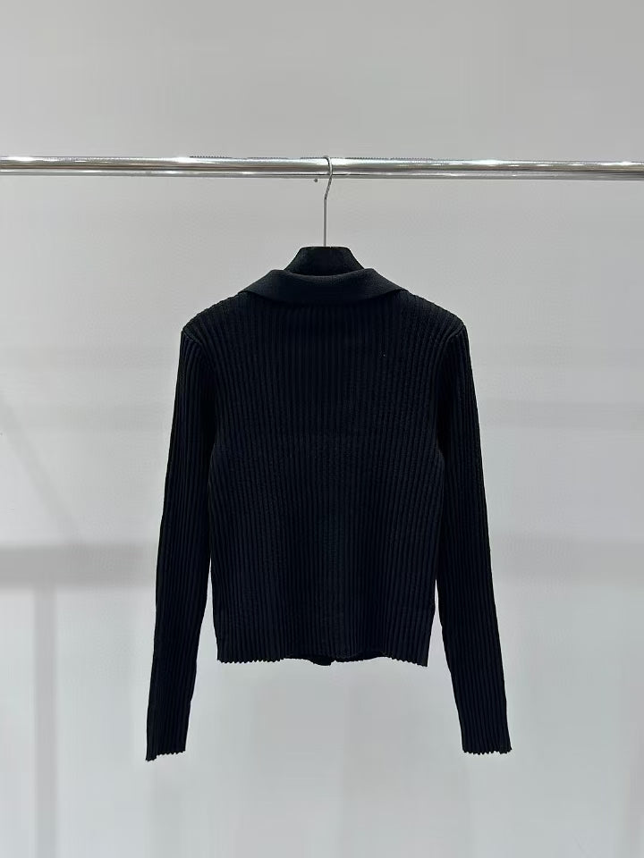 New collar logo knitted long sleeves