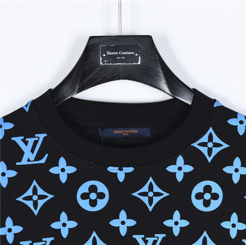 All-over printed gradient crew neck sweatshirt