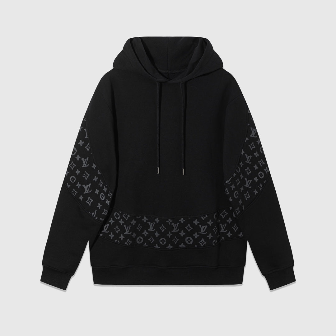 Presbyopic patchwork hooded sweatshirt