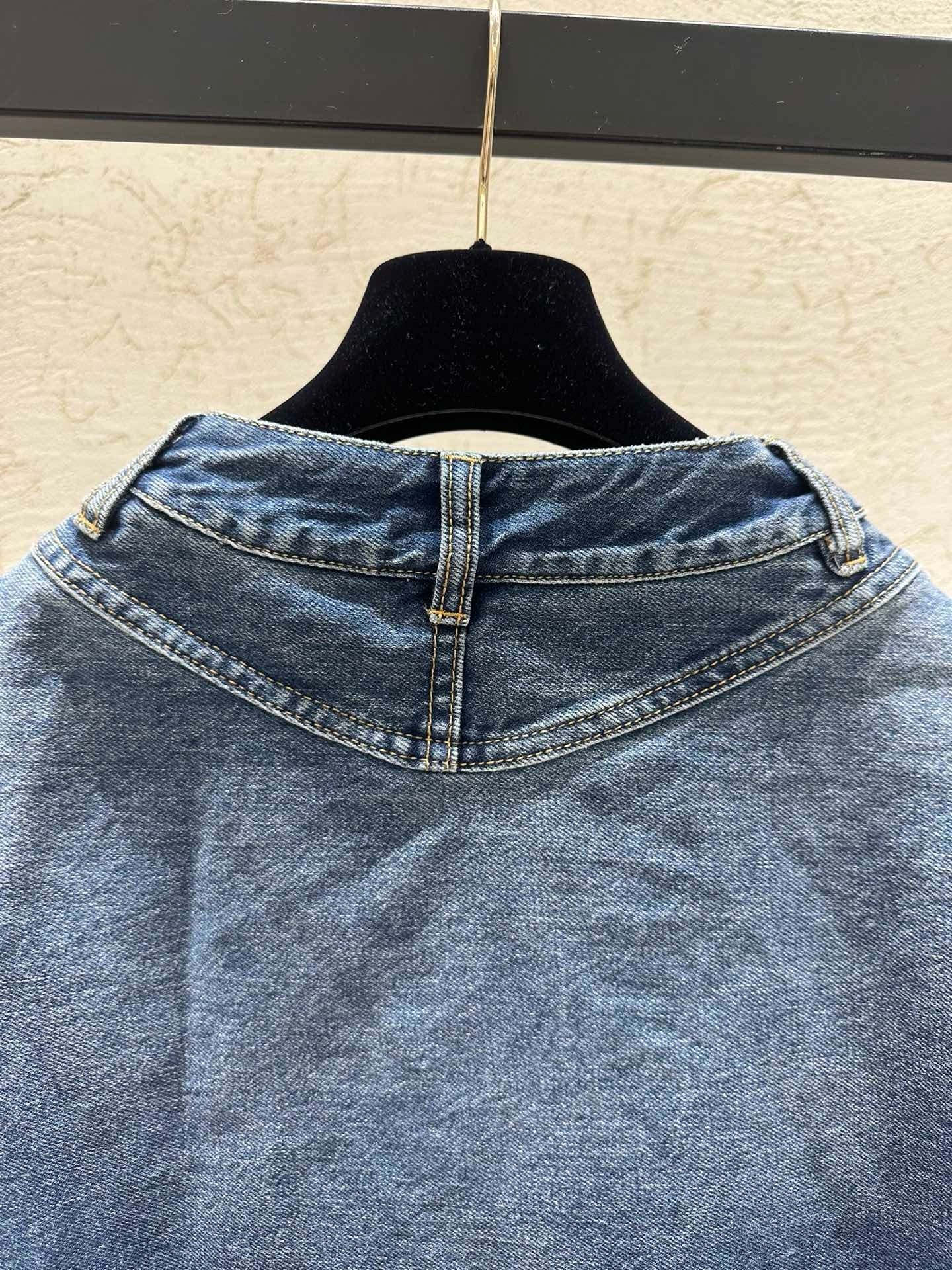 Denim babydoll shirt