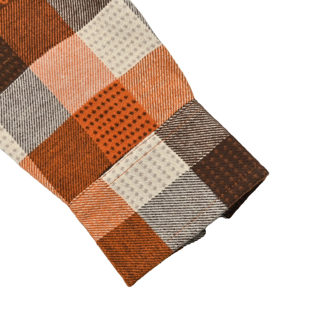 Orange checkerboard jacquard