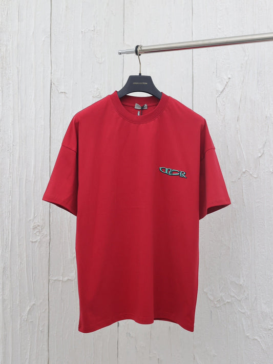 Ski series embroidered round neck short-sleeved T-shirt