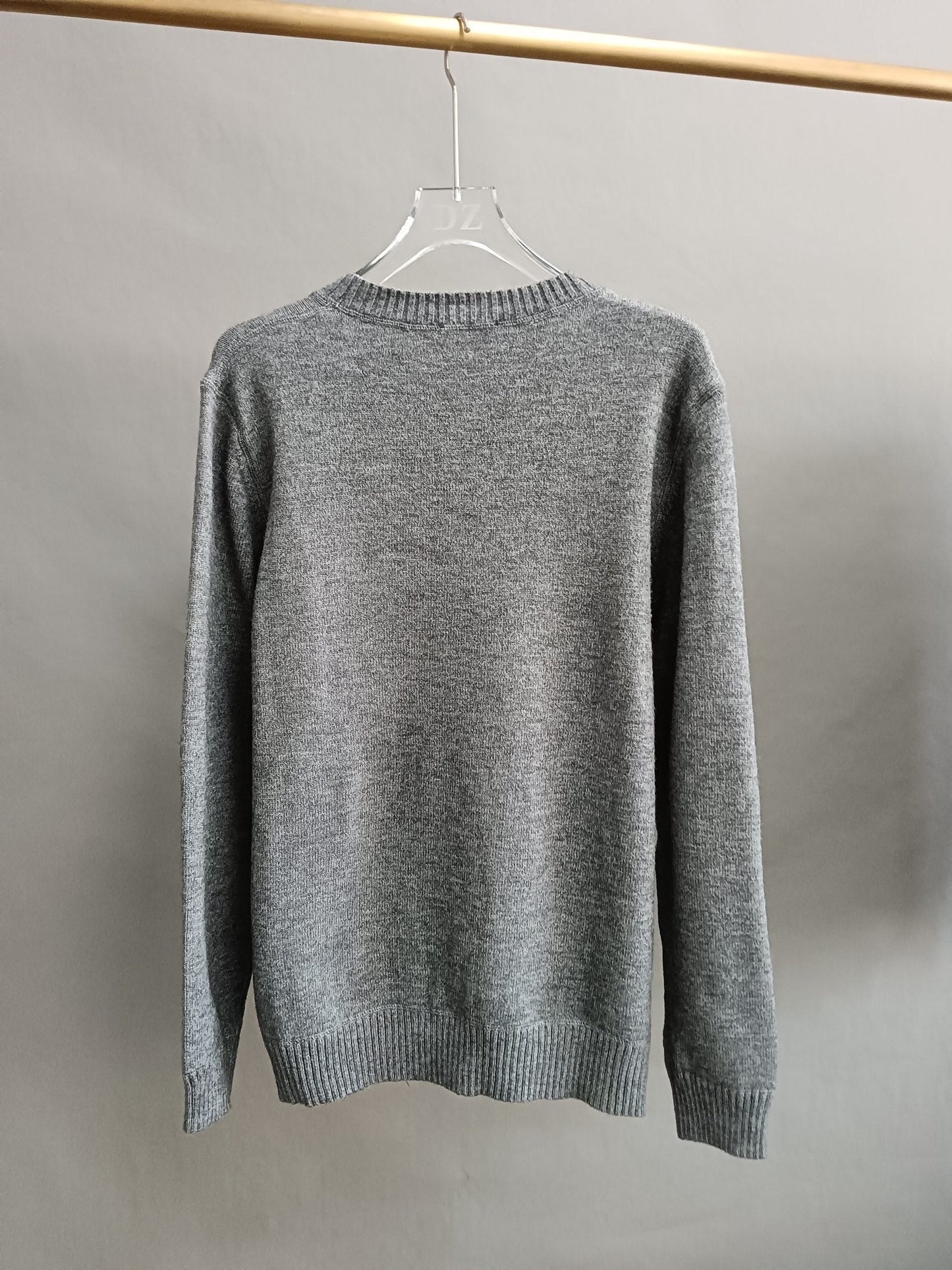 V-neck crew neck sweater