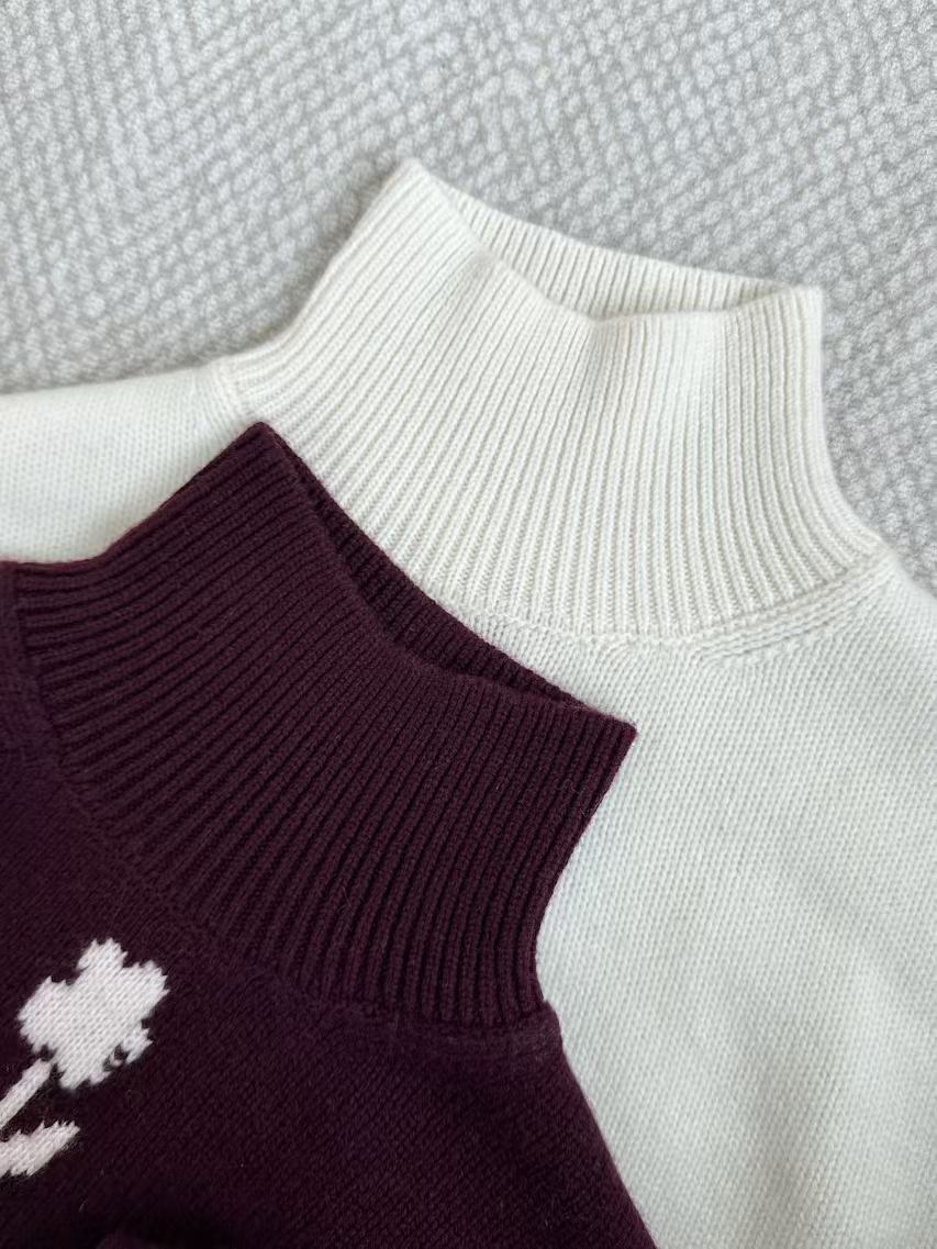 High collar political cropped sweater