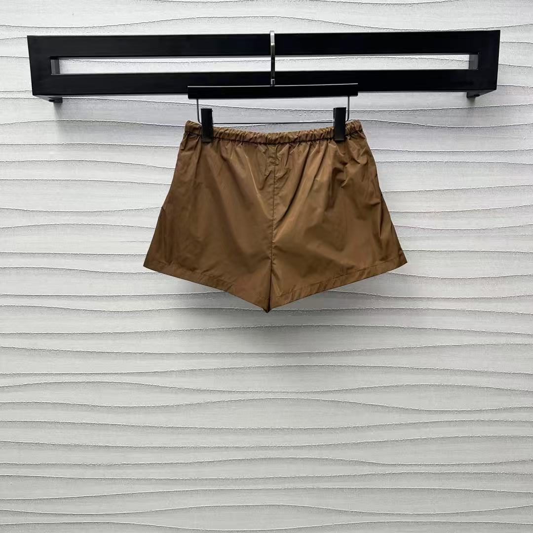 Nylon drawstring shorts