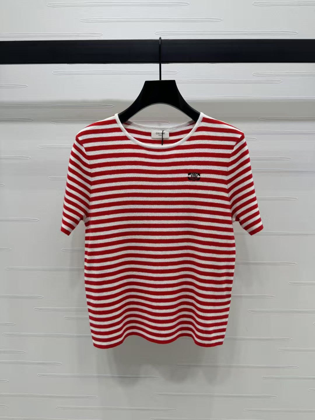 striped knitted short sleeves